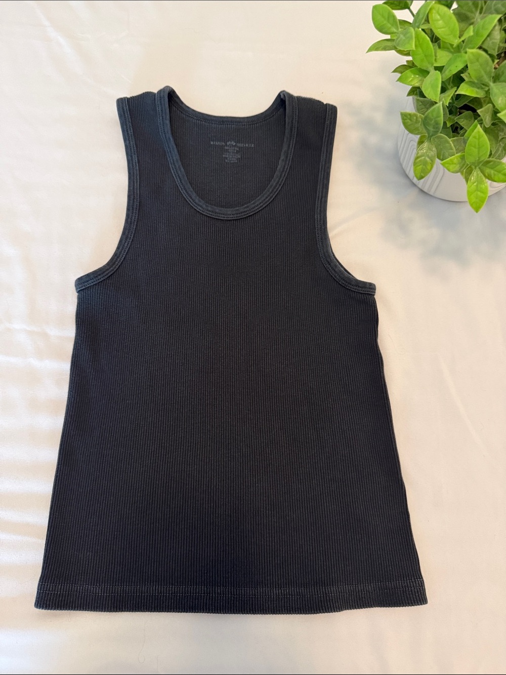 Brandy Melville Charcoal Ribbed Tank Top
